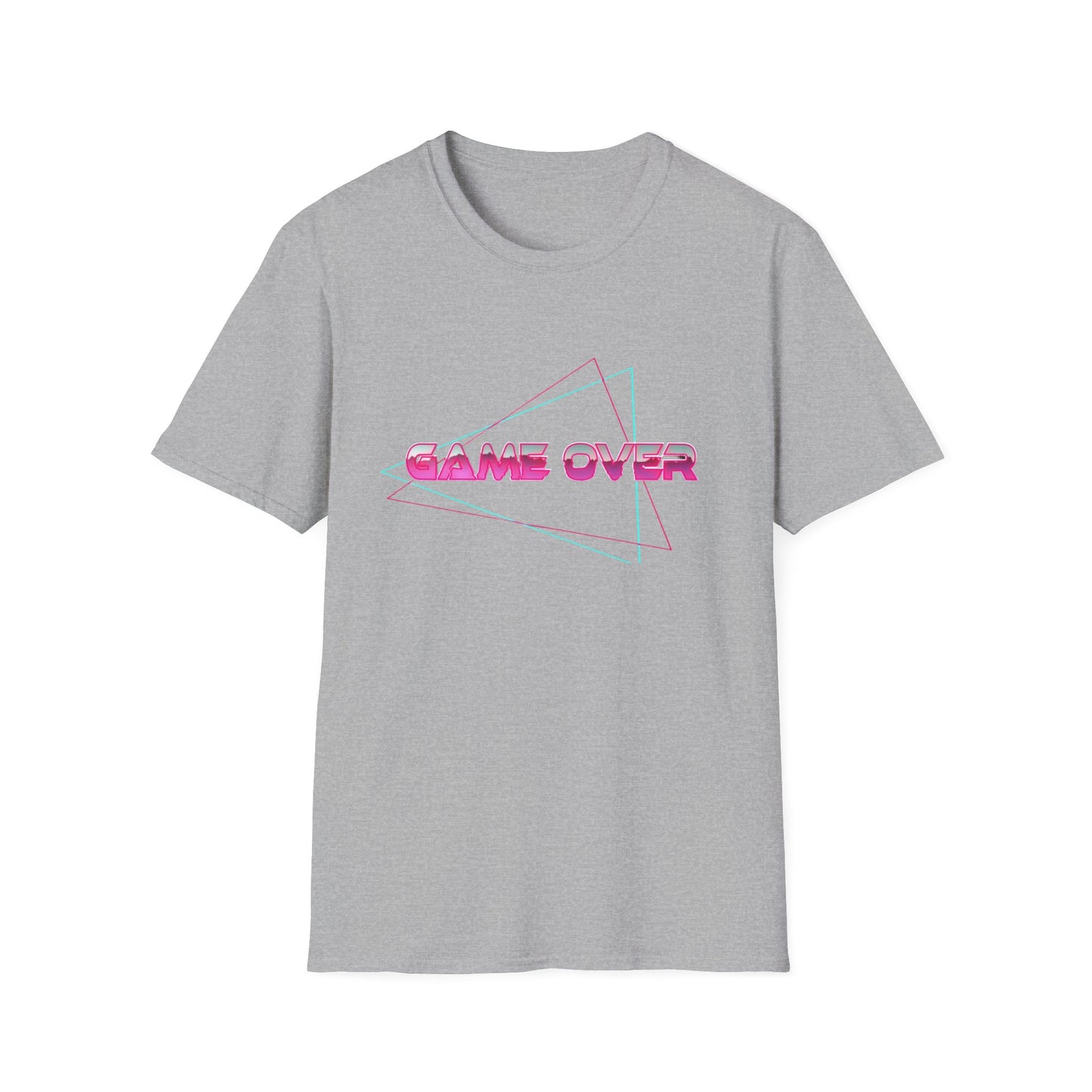 T-Shirt Game Over Computer Game Retro Neon Glow Arcade Tee