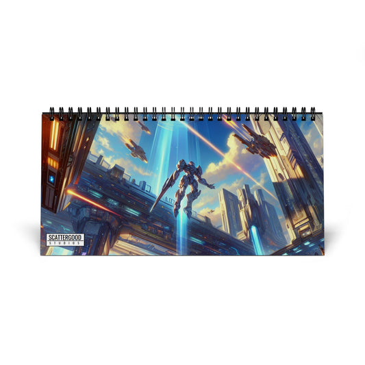 Ultimate Gamers Sci-Fi Desk Calendar (2025 grid)