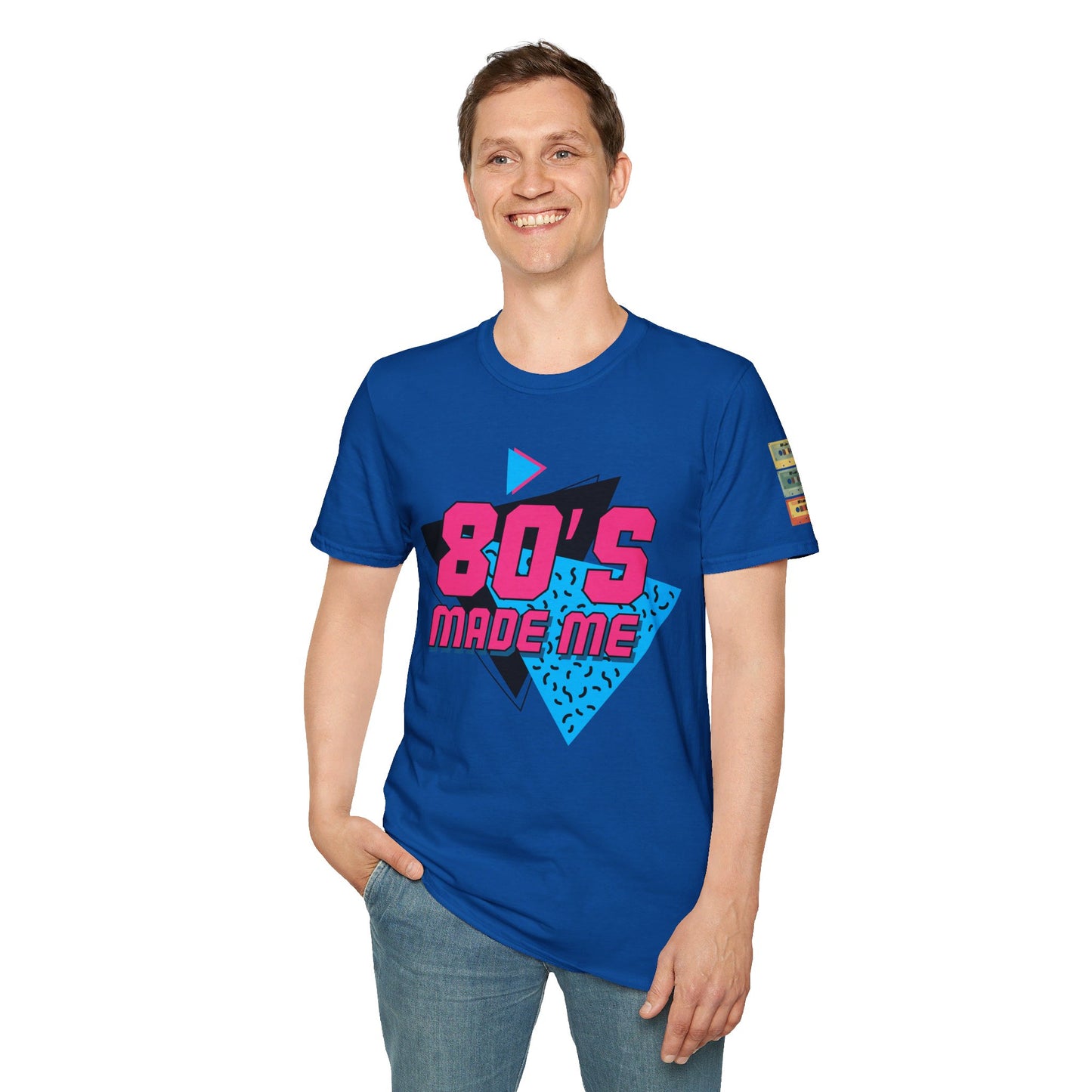 Retro Synthwave T-Shirt with Cassette Arm Design