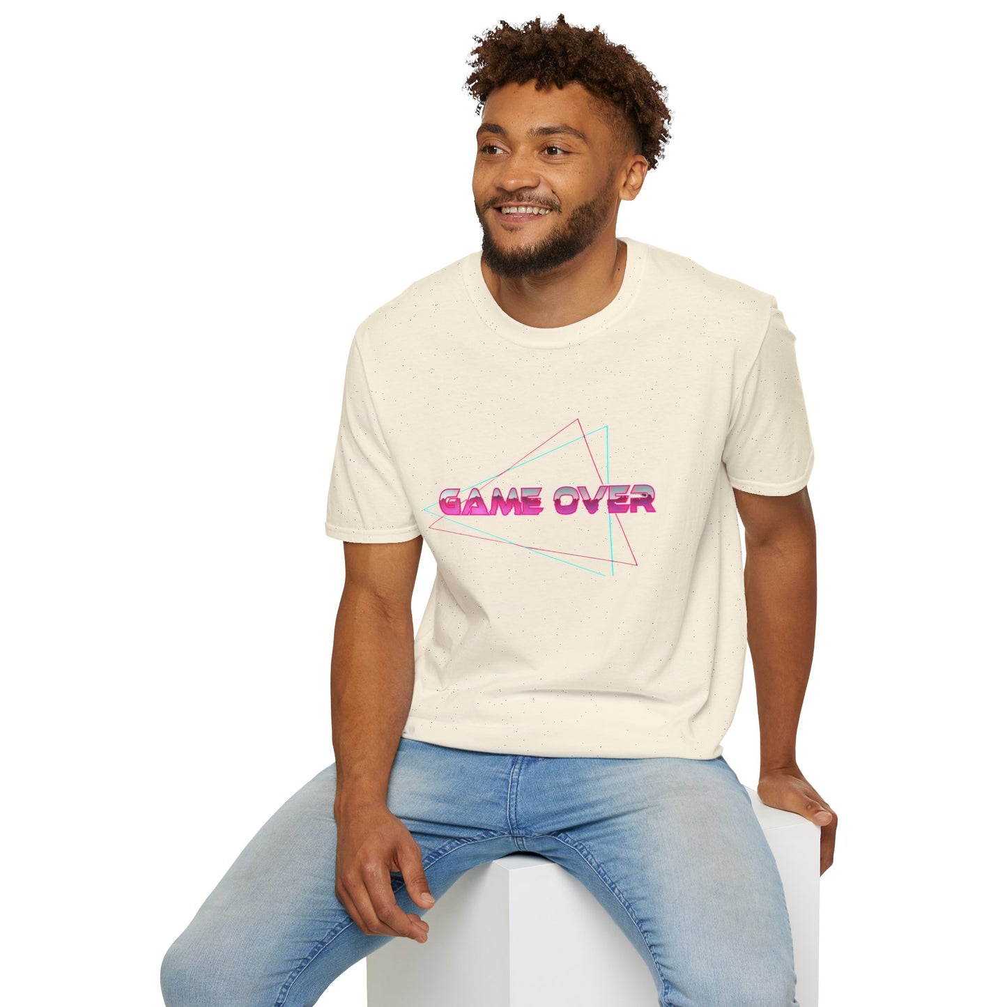 T-Shirt Game Over Computer Game Retro Neon Glow Arcade Tee