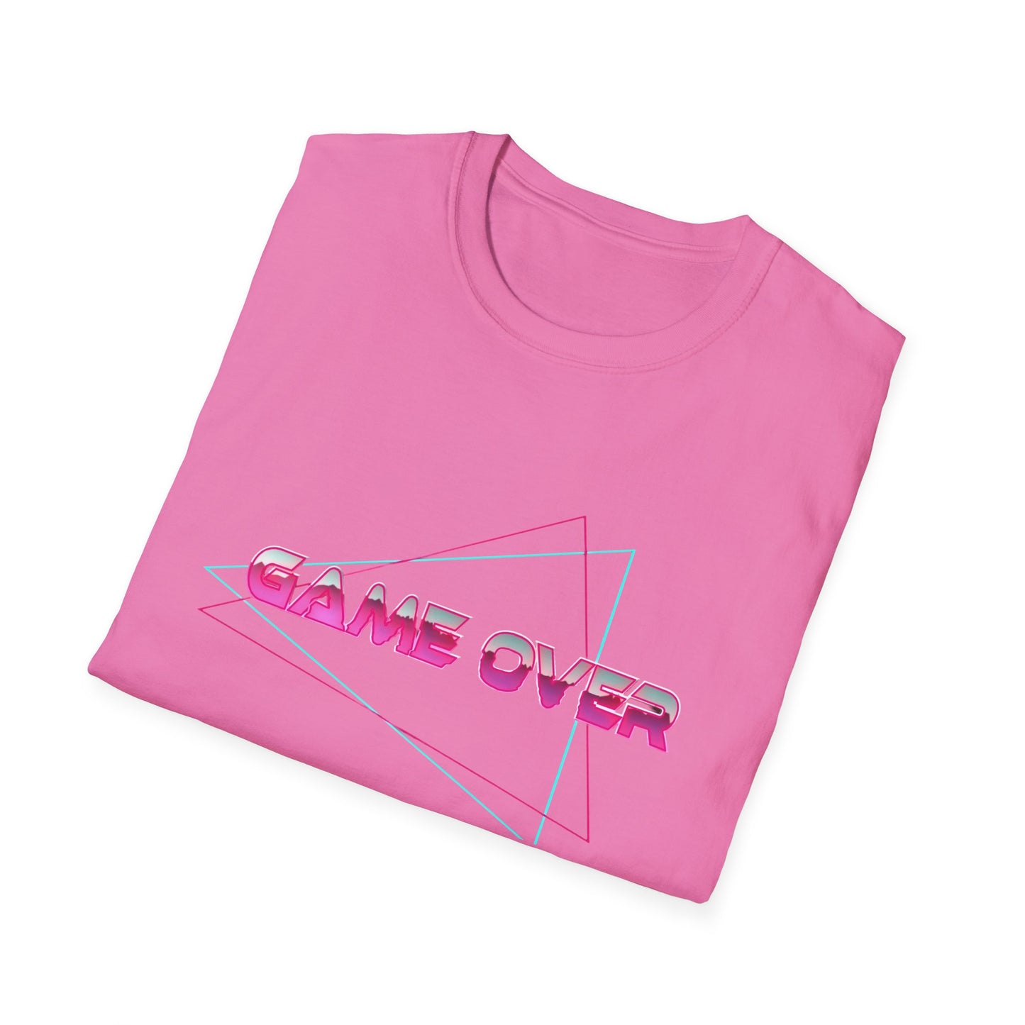 T-Shirt Game Over Computer Game Retro Neon Glow Arcade Tee