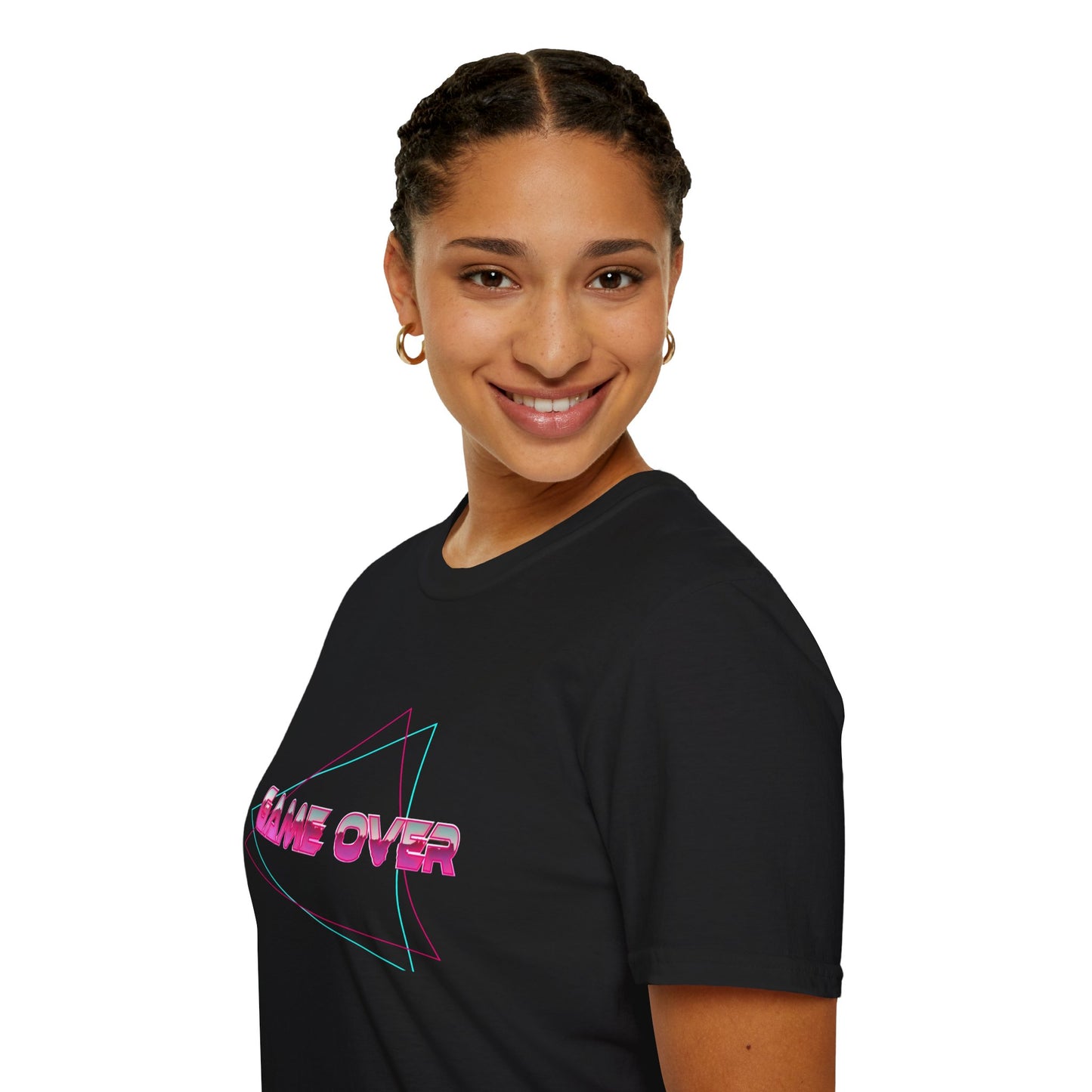 T-Shirt Game Over Computer Game Retro Neon Glow Arcade Tee