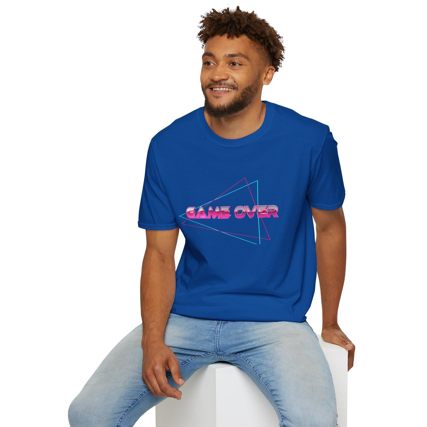 T-Shirt Game Over Computer Game Retro Neon Glow Arcade Tee