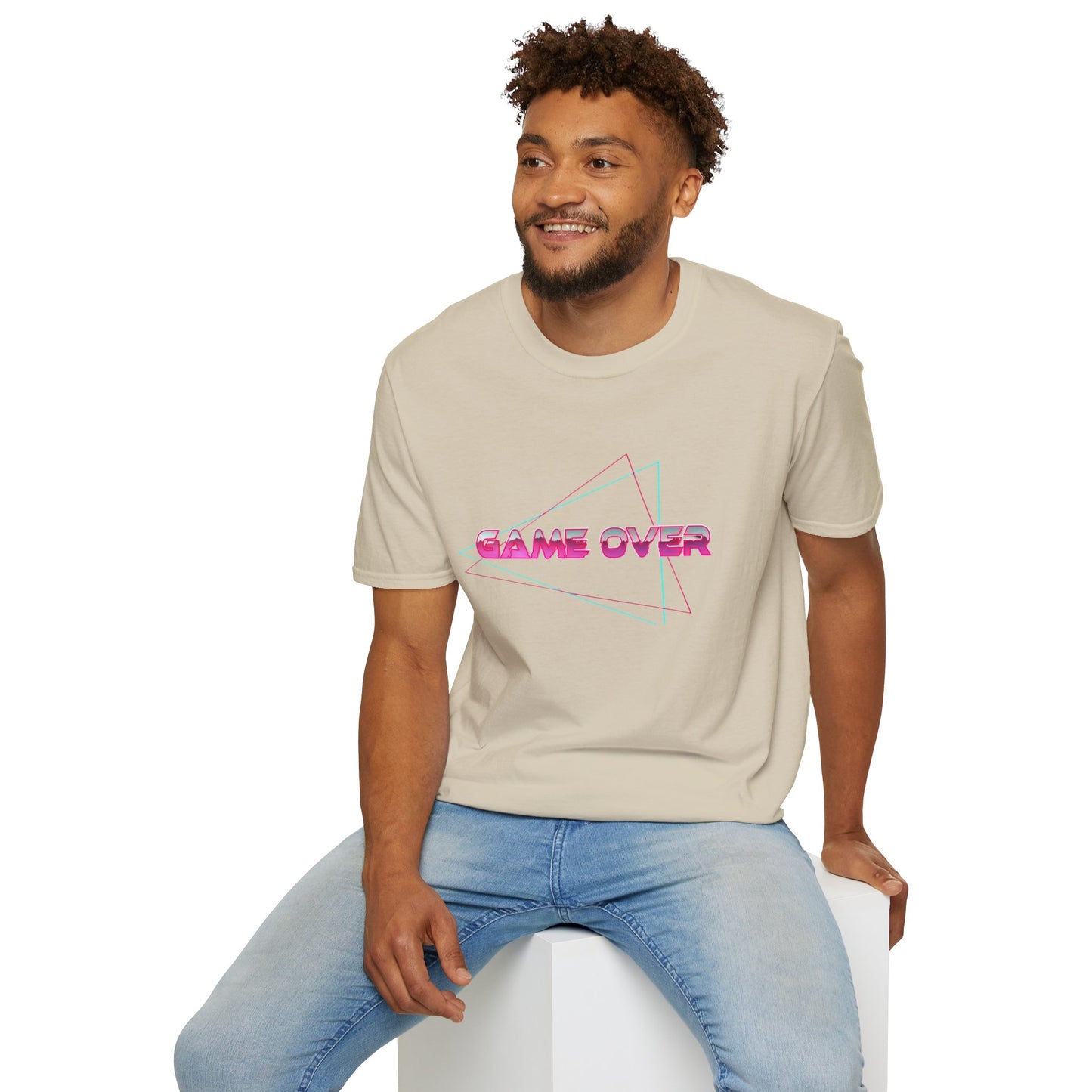 T-Shirt Game Over Computer Game Retro Neon Glow Arcade Tee