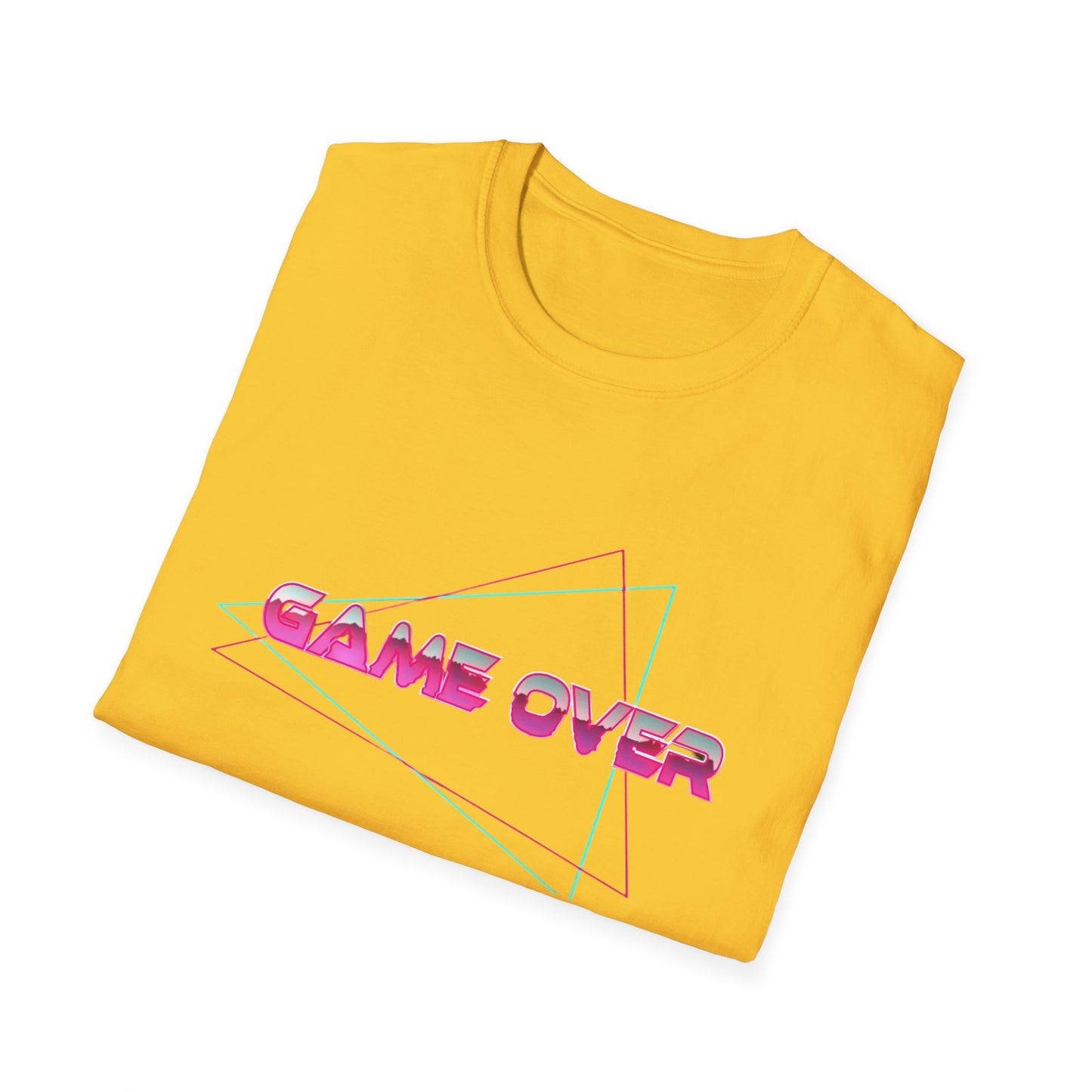 T-Shirt Game Over Computer Game Retro Neon Glow Arcade Tee