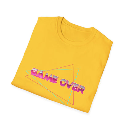 T-Shirt Game Over Computer Game Retro Neon Glow Arcade Tee