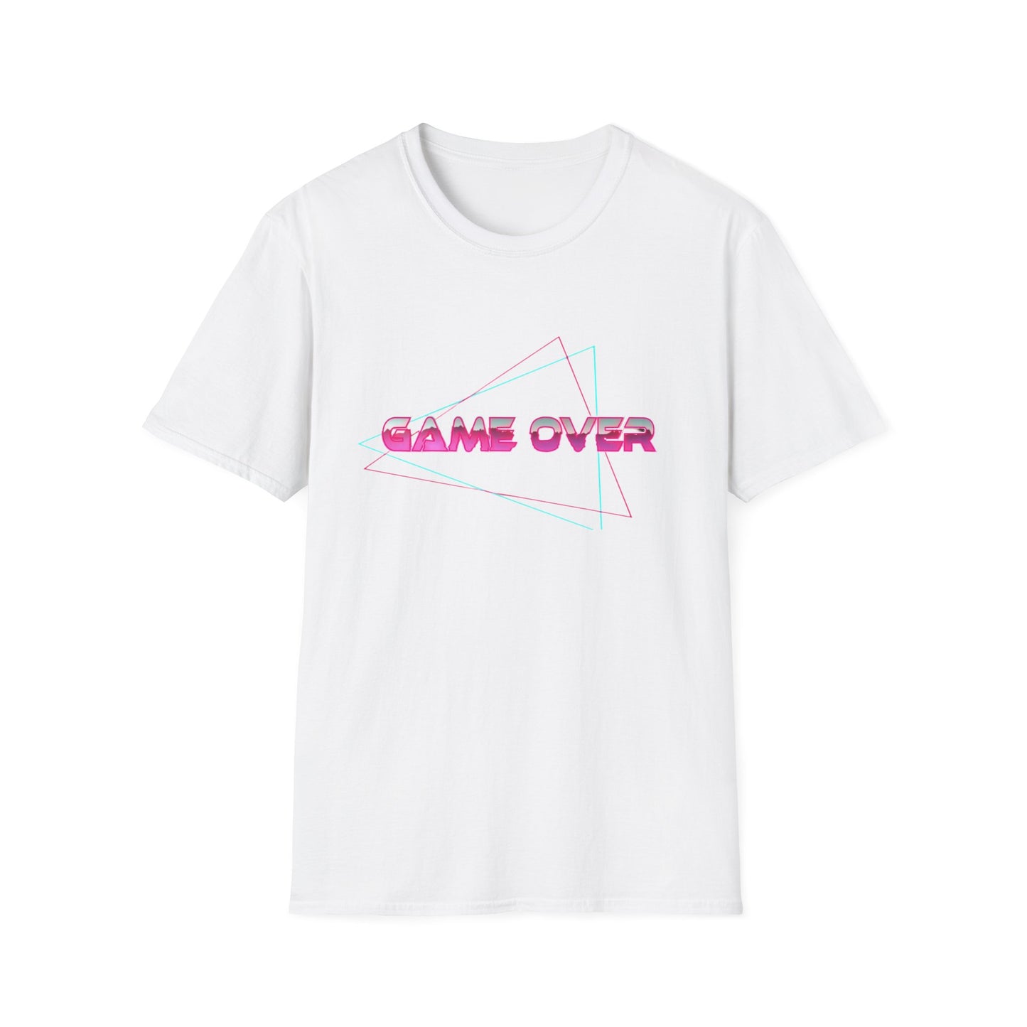 T-Shirt Game Over Computer Game Retro Neon Glow Arcade Tee