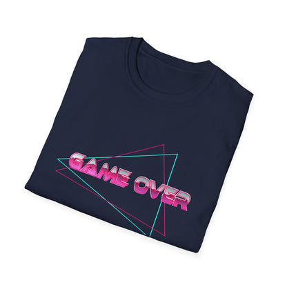 T-Shirt Game Over Computer Game Retro Neon Glow Arcade Tee